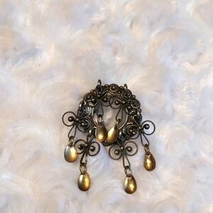 𝅺ANTIQUE Silver Norwegian Solje brooch